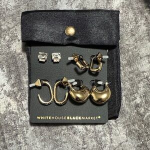 White House Black Market Gold-Tone Mixed Earring Set